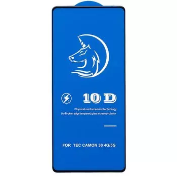 Защитное стекло Activ Clean Line 3D для экрана смартфона Tecno Pova 6 4G, Full Screen/Full Glue, поверхность глянцевая, черная рамка, 3D (231284)