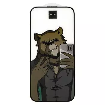 Защитное стекло Activ Clean Line 3D для экрана смартфона Apple iPhone 16, FullScreen, поверхность глянцевая, черная рамка, 3D (234371)