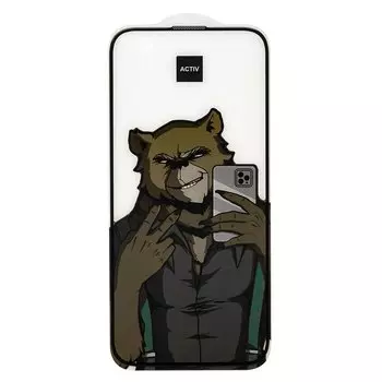 Защитное стекло Activ Clean Line 3D для экрана смартфона Apple iPhone 16 Plus, FullScreen, поверхность глянцевая, черная рамка, 3D (234375)