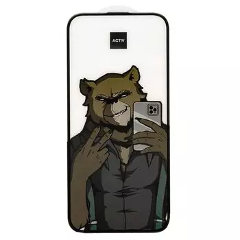 Защитное стекло Activ Clean Line 3D для экрана смартфона Apple iPhone 16 Pro Max, FullScreen, поверхность глянцевая, черная рамка, 3D (234383)