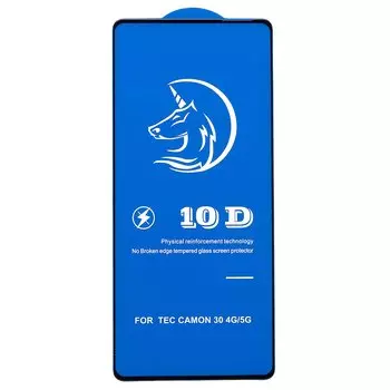 Защитное стекло Activ Clean Line 3D для экрана смартфона Tecno Camon 30 4G, FullScreen, поверхность глянцевая, черная рамка, 3D (231094)