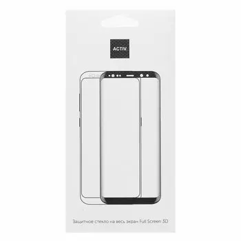 Защитное стекло Activ Clean Line для экрана смартфона Xiaomi Redmi 10, FullScreen, черная рамка, 3D (133635)