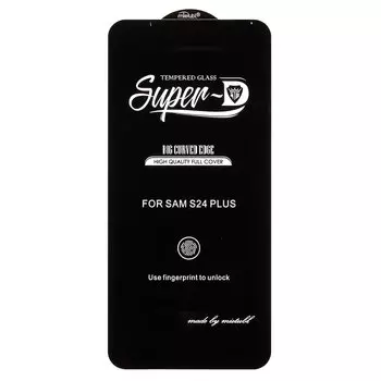 Защитное стекло Activ SUPER 3D для экрана смартфона Samsung Galaxy S24+, Full Screen/Full Glue, поверхность глянцевая, черная рамка, 2.5D (238748)