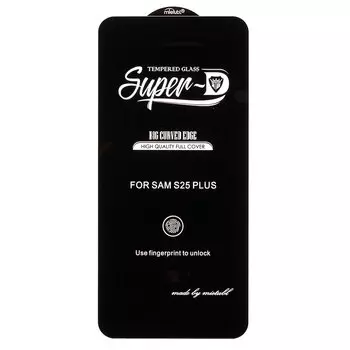 Защитное стекло Activ SUPER 3D для экрана смартфона Samsung Galaxy S25+, Full Screen/Full Glue, поверхность глянцевая, черная рамка, 2.5D (238751)