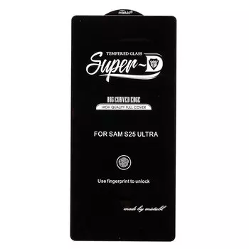 Защитное стекло Activ SUPER 3D для экрана смартфона Samsung Galaxy S25 Ultra, Full Screen/Full Glue, поверхность глянцевая, черная рамка, 2.5D (238750)