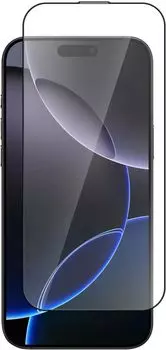 Защитное стекло BoraSCO для экрана смартфона Apple iPhone 16 Pro Max, Full Screen/Full Glue, поверхность матовая, черная рамка, 2.5D (73683)