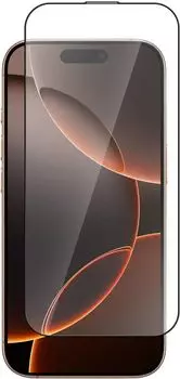 Защитное стекло BoraSCO для экрана смартфона Apple iPhone 16 Pro, Full Screen/Full Glue, поверхность матовая, черная рамка, 2.5D (73684)