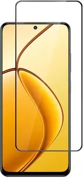 Защитное стекло BoraSCO для экрана смартфона Realme C65, FullScreen, поверхность глянцевая, черная рамка (73369)