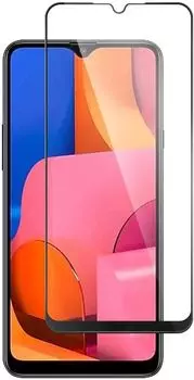 Защитное стекло BoraSCO для экрана смартфона Samsung Galaxy A02/A02s/A12/M12/A03/A03s/A03 Core, FullScreen, поверхность глянцевая, черная рамка (39688)