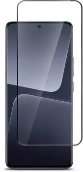 Защитное стекло BoraSCO для экрана смартфона Xiaomi 13/14, Full Screen/Full Glue, поверхность матовая, черная рамка, 2.5D (71737)
