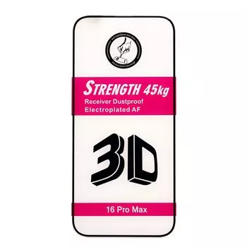 Защитное стекло Cellis Flex Pro для экрана смартфона Apple iPhone 16 Pro Max, Full Screen/Full Glue, поверхность глянцевая, черная рамка (234384)