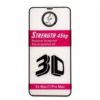 Защитное стекло Cellis Flex Pro для экрана смартфона Apple iPhone XS Max/iPhone 11 Pro Max, FullScreen, поверхность глянцевая, черная рамка, 2.5D (236373)