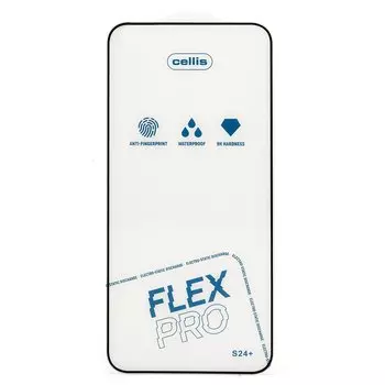 Защитное стекло Cellis Flex Pro для экрана смартфона Samsung Galaxy S24+, FullScreen, поверхность глянцевая, черная рамка, 2.5D (238724)