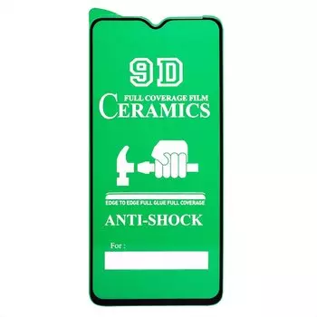Защитное стекло Ceramics для экрана смартфона Xiaomi Redmi Note 8 Pro, Full screen, ударопрочное, черная рамка, 2.5D (213232)