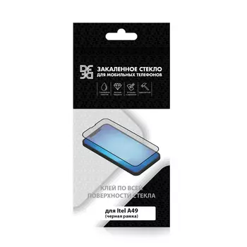 Защитное стекло DF для экрана смартфона Itel A49, Full screen, черная рамка, 3D (itColor-08)