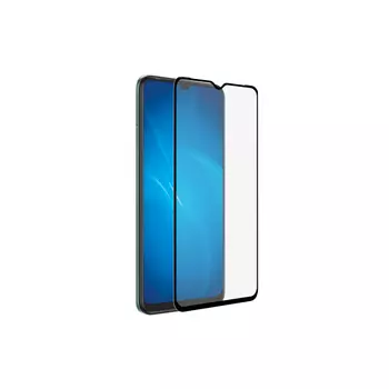 Защитное стекло DF для экрана смартфона Tecno Spark 7, Full screen full glue, черная рамка, 2.5D (tColor-04)