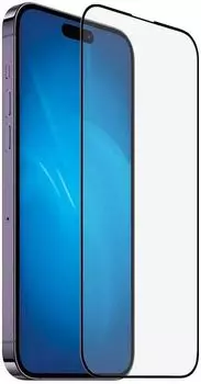 Защитное стекло DF iColor-33 для экрана смартфона Apple iPhone 14 Pro, FullScreen, черная рамка, 2.5D (DF ICOLOR-33 (BLACK))