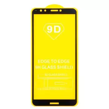 Защитное стекло для экрана смартфона Huawei Honor 7C, Full screen, поверхность глянцевая, черная рамка, 3D (694336)