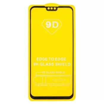 Защитное стекло для экрана смартфона Huawei Y9 2019, FullScreen, защита динамика, ударопрочное, черная рамка, 9D (707910)