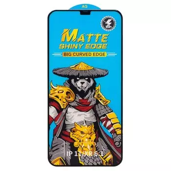 Защитное стекло Matte для экрана смартфона Apple iPhone 11/iPhone XR, Full screen, поверхность глянцевая, черная рамка, 3D (214671)