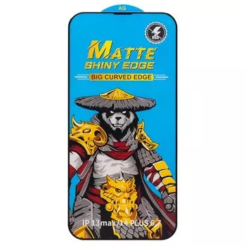 Защитное стекло Matte для экрана смартфона Apple iPhone 13 Pro Max/iPhone 14 Plus, Full screen, поверхность глянцевая, черная рамка, 3D (214673)