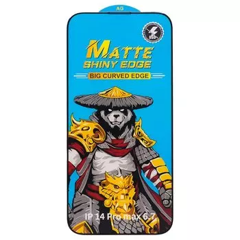 Защитное стекло Matte для экрана смартфона Apple iPhone 14 Pro Max, Full screen, поверхность глянцевая, черная рамка, 3D (214675)
