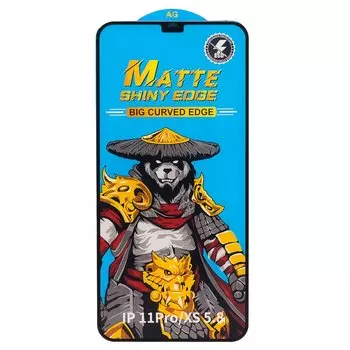 Защитное стекло Matte для экрана смартфона Apple iPhone X/iPhone XS/IPhone 11 Pro, Full screen, поверхность глянцевая, черная рамка, 3D (214679)