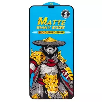 Защитное стекло Matte для экрана смартфона Apple iPhone XS Max/iPhone 11 Pro Max, Full screen, поверхность глянцевая, черная рамка, 3D (214680)