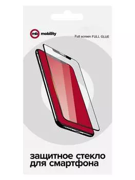 Защитное стекло mObility для экрана смартфона Tecno SPARK 8p, Full screen FULL GLUE, черная рамка, 2.5D (УТ000030456)