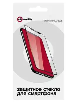 Защитное стекло mObility для экрана смартфона Vivo V23e, FullScreen, поверхность глянцевая, черная рамка (УТ000030701)