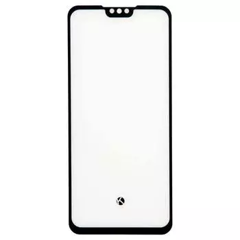 Защитное стекло Premium Krutoff для экрана смартфона Huawei Y9 2019, Full Glue, защита динамика, ударопрочное, черная рамка (763269)
