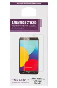 Защитное стекло Red Line для смартфона Xiaomi redmi 4A Full Screen, с белой рамкой (УТ000013125)