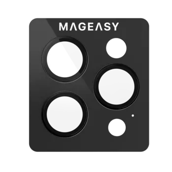 Защитное стекло Switcheasy LenzGuard Lens Protector для камеры смартфона Apple iPhone 15, FullScreen, поверхность глянцевая, черная рамка, плоское (MPH517029BK23)