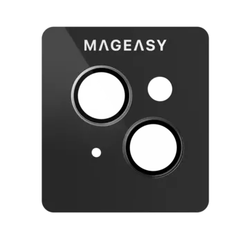 Защитное стекло Switcheasy LenzGuard Lens Protector для камеры смартфона Apple iPhone 15, FullScreen, поверхность глянцевая, серебристая рамка, плоское (MPH517029SV23)