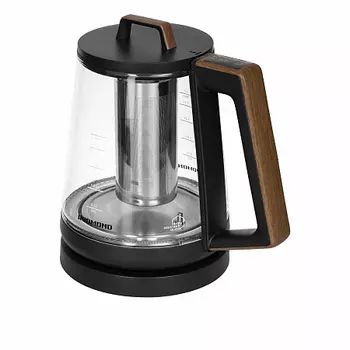 Заварочный чайник REDMOND RK-G1309D 1.7л. 2200Вт, пластик/стекло, черный/дерево (RK-G1309D)