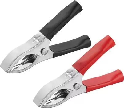 Зажим "крокодил" ОНЛАЙТ OAC-30A-75-H2, 2 шт., черный/красный (80861)