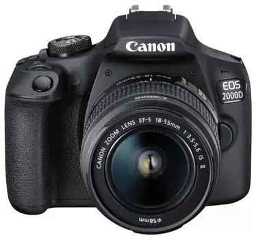Зеркальная фотокамера Canon EOS 2000D Kit, 18-55mm IS II, черный (2728C003)