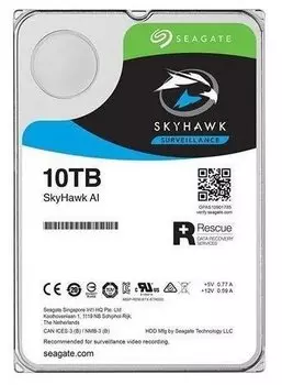 Жесткий диск (HDD) Seagate 10Tb SkyHawk, 3.5", 7200rpm, 256Mb, SATA3 (ST10000VE0008)