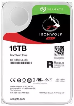 Жесткий диск (HDD) Seagate 16Tb Ironwolf Pro, 3.5", 7200rpm, 256Mb, SATA3 (ST16000NE000)