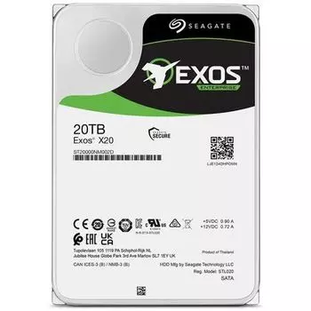 Жесткий диск (HDD) Seagate 20Tb Exos X20, 3.5", 7.2K, 256Mb, 4Kn/512e, SAS 12Gb/s (ST20000NM002D)