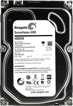 Жесткий диск (HDD) Seagate 4Tb Surveillance, 3.5", 64Mb, SATA3 (ST4000VX000)