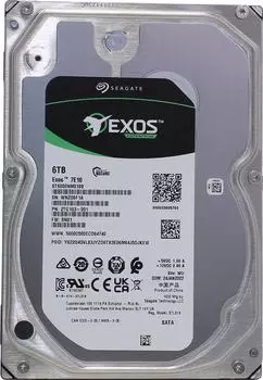 Жесткий диск (HDD) Seagate 6Tb Exos 7E10, 3.5", 7.2K, 256Mb, 4Kn/512e, SATA3 (ST6000NM019B)