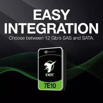 Жесткий диск (HDD) Seagate 8Tb Exos 7E10, 3.5", 7.2K, 256Mb, 4Kn, SAS 12Gb/s (ST8000NM003B)