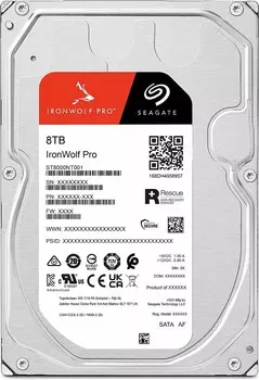 Жесткий диск (HDD) Seagate 8Tb Ironwolf Pro, 3.5", 7200rpm, 256Mb, SATA3 (ST8000NT001)