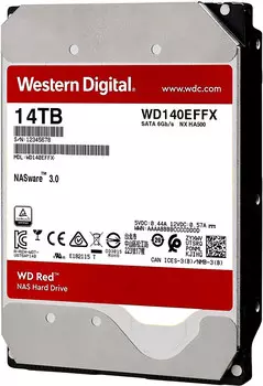 Жесткий диск (HDD) Western Digital 14Tb Red, 3.5", 5400rpm, SATA3 (WD140EFFX)