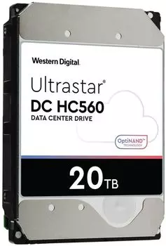 Жесткий диск (HDD) Western Digital 20Tb Ultrastar DC HC560, 3.5", 7.2K, 512Mb, 512e, SATA3 (0F38765/WUH722020BLE604)