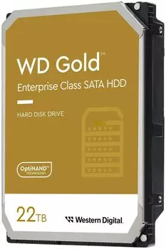 Жесткий диск (HDD) Western Digital 22Tb Gold, 3.5", 7.2K, 512Mb, 512e, SATA3 (WD221KRYZ)