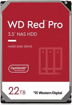 Жесткий диск (HDD) Western Digital 22Tb Red Pro, 3.5", 7200rpm, SATA3 (WD221KFGX)