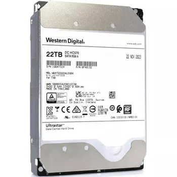 Жесткий диск (HDD) Western Digital 22Tb Ultrastar DC HС570, 3.5", 7.2K, 512Mb, 512e, SATA3 (WUH722222ALE604)