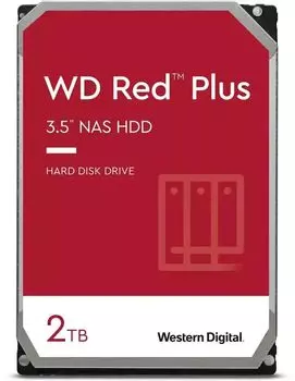 Жесткий диск (HDD) Western Digital 2Tb Red Plus, 3.5", 5400rpm, 64Mb, SATA3 (WD20EFPX)